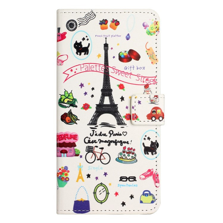 For OnePlus 10T 5G / Ace Pro 5G Pattern Printing Magnetic PU Leather Case Stand Wallet Function Anti-wear Shell - Iron Tower