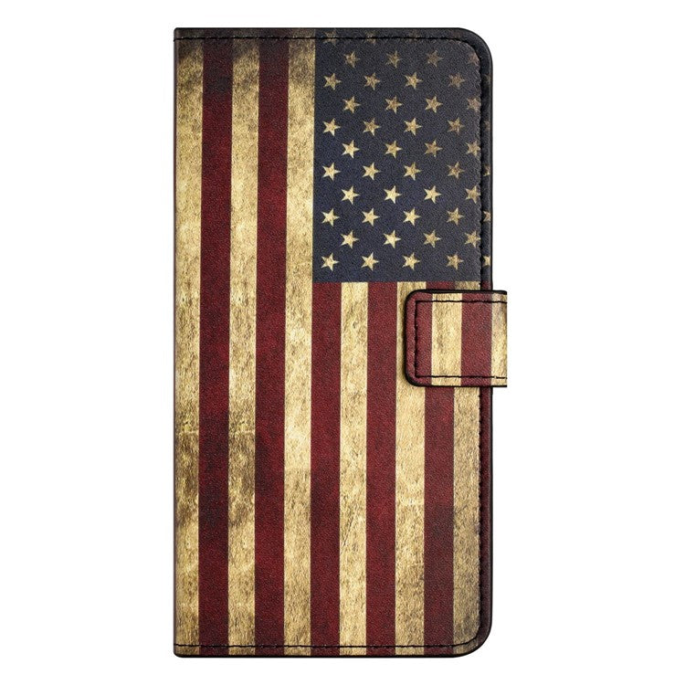 For OnePlus 10T 5G / Ace Pro 5G Pattern Printing Magnetic PU Leather Case Stand Wallet Function Anti-wear Shell - The American Flag