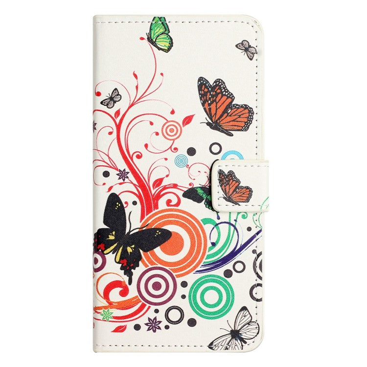 For OnePlus 10T 5G / Ace Pro 5G Pattern Printing Magnetic PU Leather Case Stand Wallet Function Anti-wear Shell - White  /  Butterflies