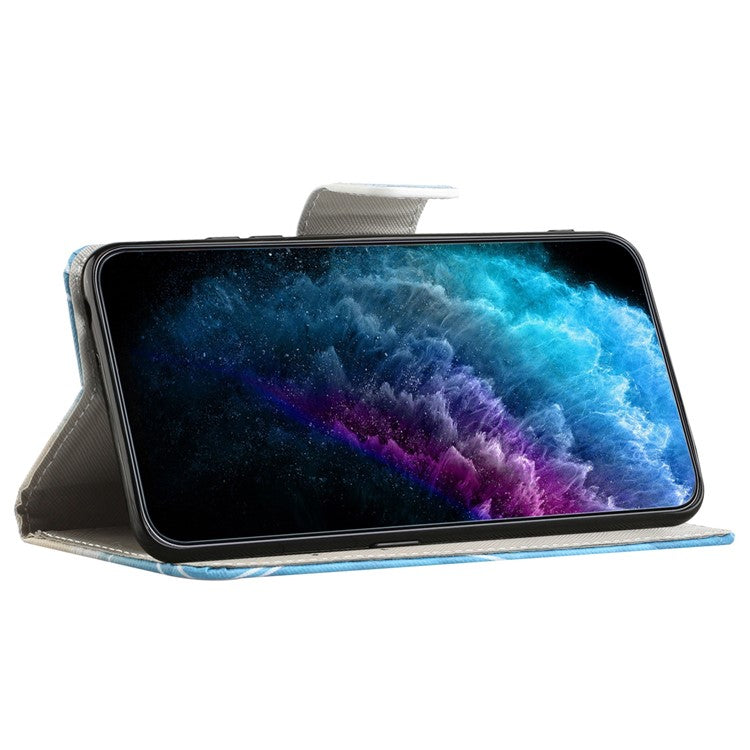 For  OnePlus 10T 5G / Ace Pro 5G Scratch-resistant Pattern Printing Anti-fall Case Cross Texture PU Leather Wallet Cell Phone Shell with Stand - London Big Ben