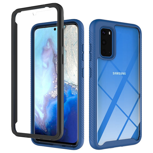 For Samsung Galaxy S20 Plus 4G / 5G Transparent Acrylic + PC Back Cover TPU Frame Anti-drop Cell Phone Case - Dark Blue
