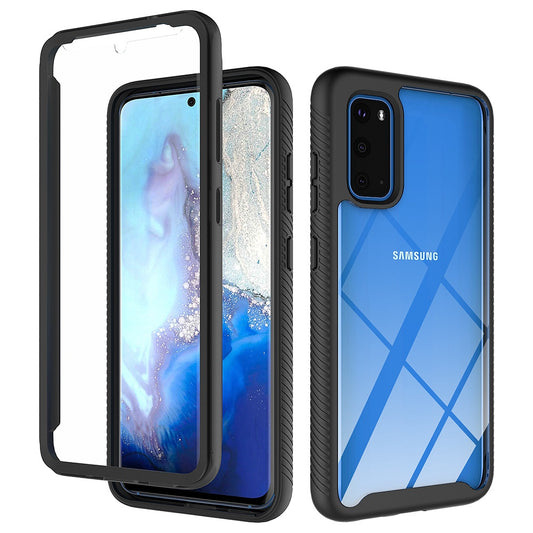 For Samsung Galaxy S20 Plus 4G / 5G Transparent Acrylic + PC Back Cover TPU Frame Anti-drop Cell Phone Case - Black
