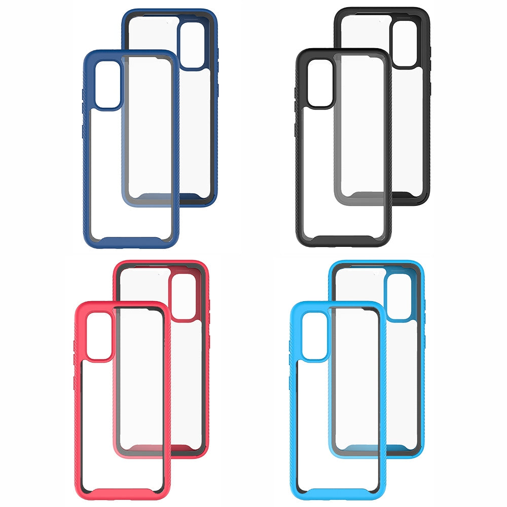 For Samsung Galaxy S20 Plus 4G / 5G Transparent Acrylic + PC Back Cover TPU Frame Anti-drop Cell Phone Case - Black