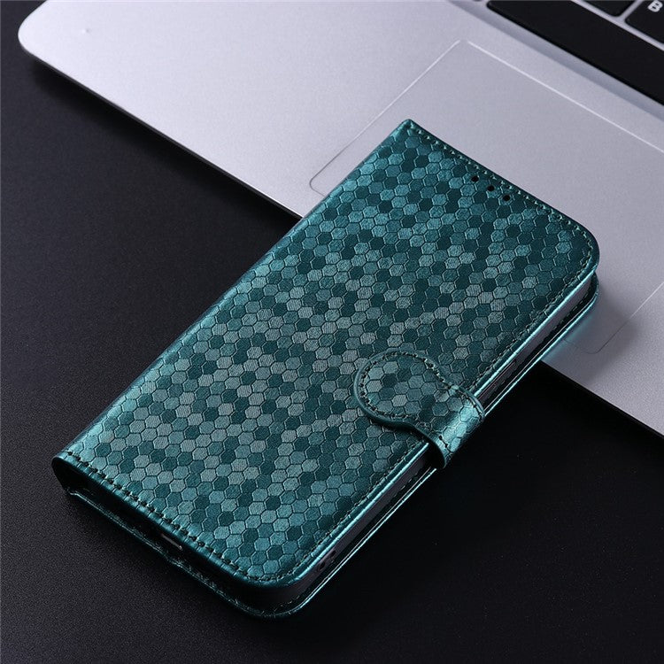 For OnePlus 10T 5G / Ace Pro 5G Drop-proof Phone Wallet Case Stand Dot Pattern Imprinted TPU+PU Leather Folio Flip Cover Shell - Green