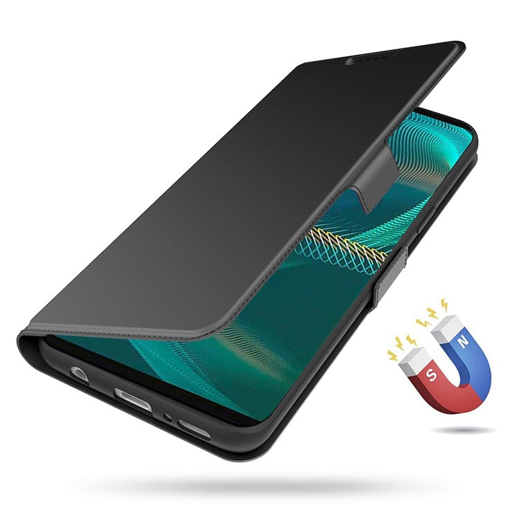 For Sony Xperia 1 II PU Leather Flip Case Double Magnetic Clasp Stand Card Slot Shockproof Cover - Black