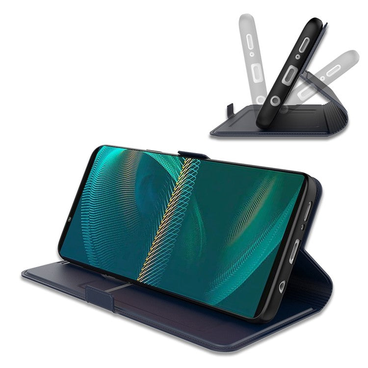 For Sony Xperia 1 II PU Leather Flip Case Double Magnetic Clasp Stand Card Slot Shockproof Cover - Blue