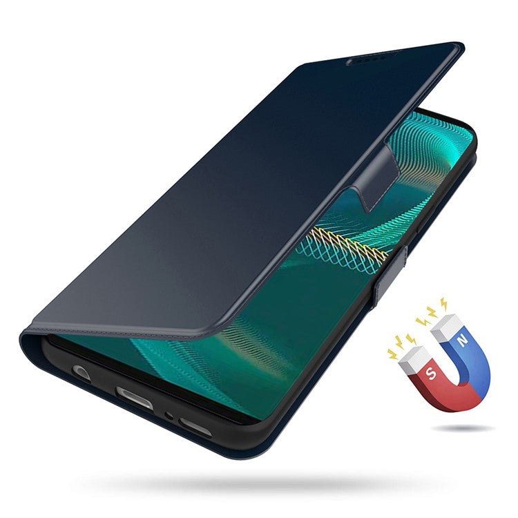 For Sony Xperia 1 II PU Leather Flip Case Double Magnetic Clasp Stand Card Slot Shockproof Cover - Blue