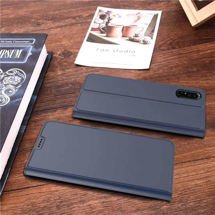 For Sony Xperia 1 II PU Leather Flip Case Double Magnetic Clasp Stand Card Slot Shockproof Cover - Blue