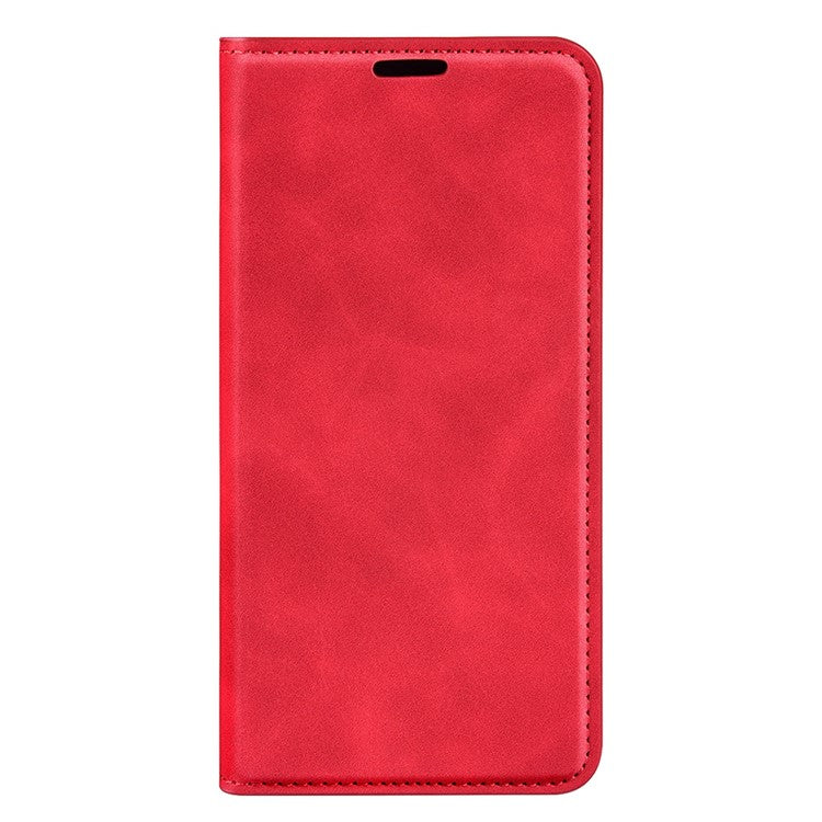 For OnePlus Ace Pro 5G / 10T 5G Skin-touch Feeling PU Leather Case Magnetic Auto-absorbed Stand Wallet Folio Flip Phone Cover - Red