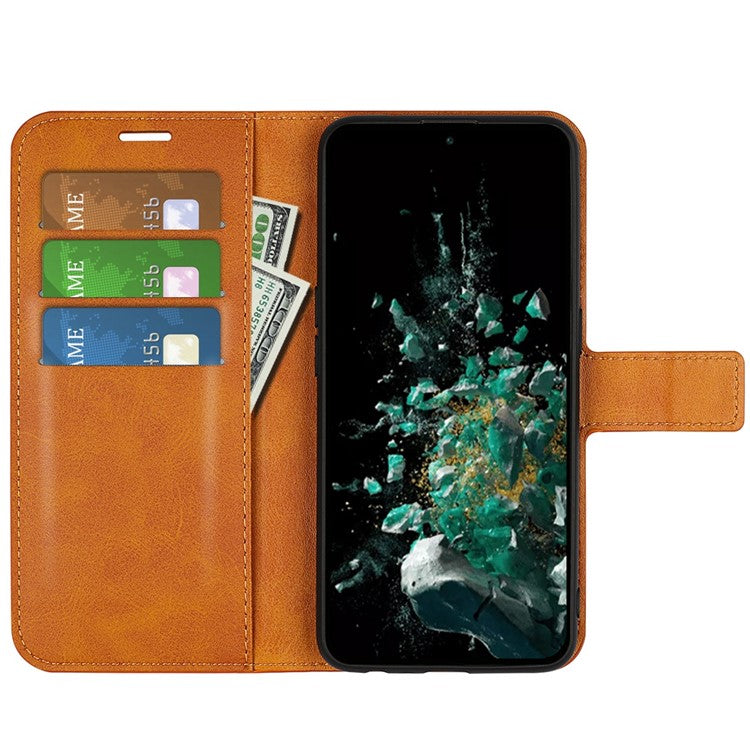 For OnePlus Ace Pro 5G / 10T 5G Square Magnetic Clasp Folio Flip Textured PU Leather Cover Inner TPU Phone Case with Wallet Stand - Yellow