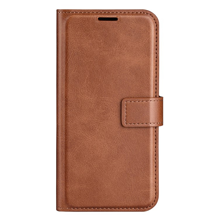 For OnePlus Ace Pro 5G / 10T 5G Square Magnetic Clasp Folio Flip Textured PU Leather Cover Inner TPU Phone Case with Wallet Stand - Light Brown