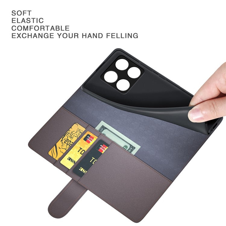 For OnePlus Ace Pro 5G / 10T 5G Genuine Split Leather Phone Cover Stand Wallet Full Protection Case - Black