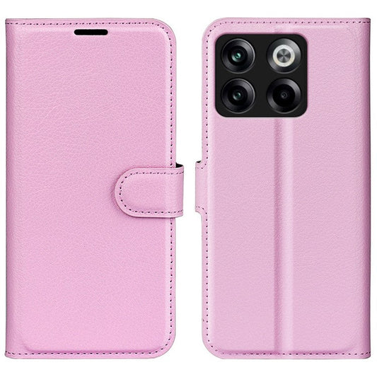 For OnePlus Ace Pro 5G / 10T 5G Litchi Texture Folio Flip Phone Case PU Leather Wallet Stand Protective Cover - Pink