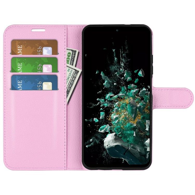 For OnePlus Ace Pro 5G / 10T 5G Litchi Texture Folio Flip Phone Case PU Leather Wallet Stand Protective Cover - Pink