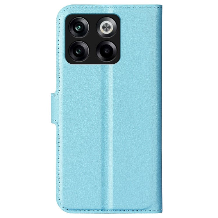 For OnePlus Ace Pro 5G / 10T 5G Litchi Texture Folio Flip Phone Case PU Leather Wallet Stand Protective Cover - Blue