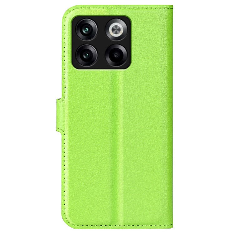 For OnePlus Ace Pro 5G / 10T 5G Litchi Texture Folio Flip Phone Case PU Leather Wallet Stand Protective Cover - Green