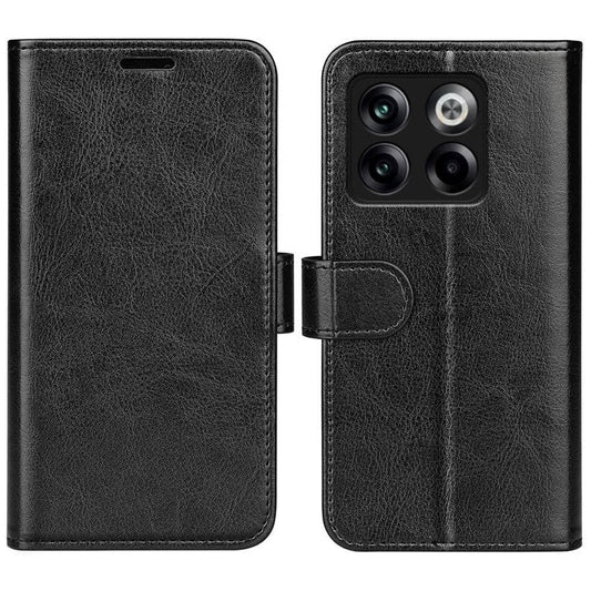 For OnePlus Ace Pro 5G / 10T 5G PU Leather Crazy Horse Texture Phone Case Folio Flip Wallet Stand Anti-drop Cover - Black