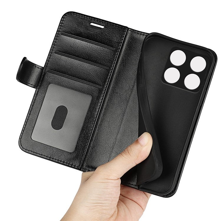 For OnePlus Ace Pro 5G / 10T 5G PU Leather Crazy Horse Texture Phone Case Folio Flip Wallet Stand Anti-drop Cover - Black