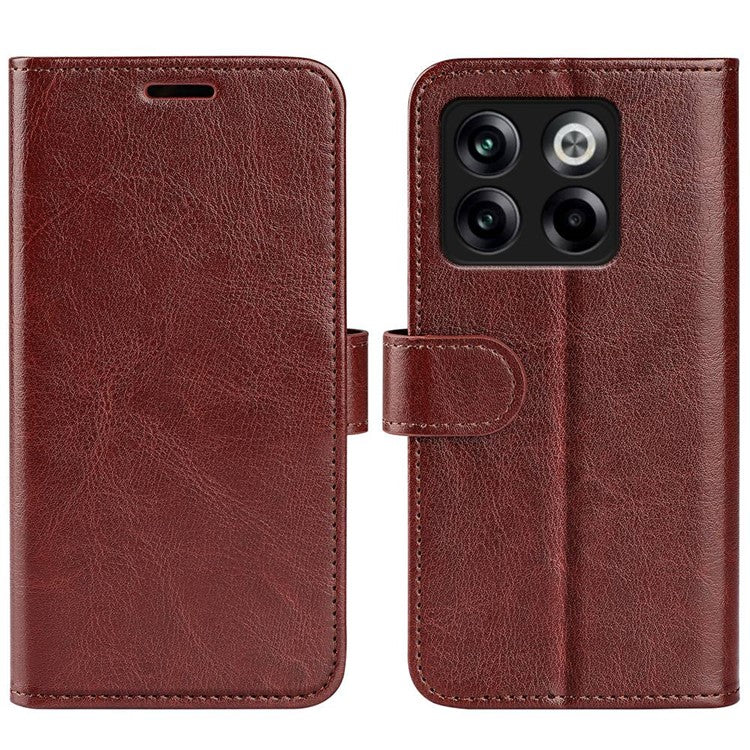 For OnePlus Ace Pro 5G / 10T 5G PU Leather Crazy Horse Texture Phone Case Folio Flip Wallet Stand Anti-drop Cover - Brown