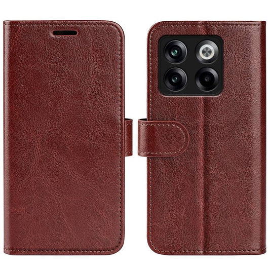 For OnePlus Ace Pro 5G / 10T 5G PU Leather Crazy Horse Texture Phone Case Folio Flip Wallet Stand Anti-drop Cover - Brown