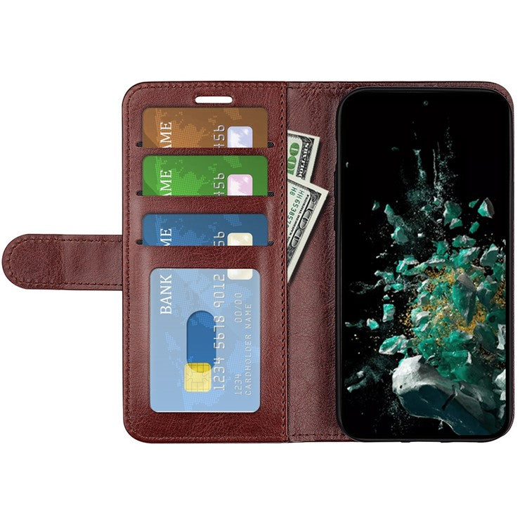 For OnePlus Ace Pro 5G / 10T 5G PU Leather Crazy Horse Texture Phone Case Folio Flip Wallet Stand Anti-drop Cover - Brown