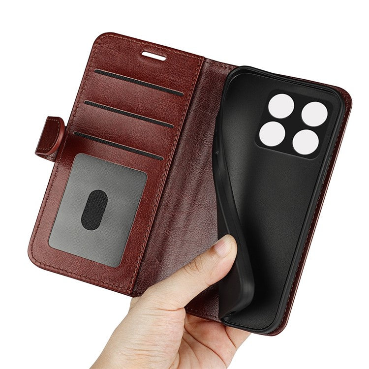 For OnePlus Ace Pro 5G / 10T 5G PU Leather Crazy Horse Texture Phone Case Folio Flip Wallet Stand Anti-drop Cover - Brown