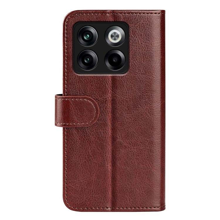 For OnePlus Ace Pro 5G / 10T 5G PU Leather Crazy Horse Texture Phone Case Folio Flip Wallet Stand Anti-drop Cover - Brown