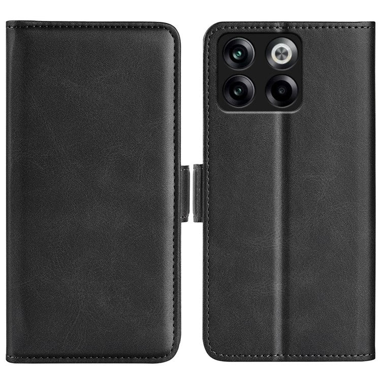 For OnePlus Ace Pro 5G / 10T 5G Stand Wallet Case Textured PU Leather Dual Magnetic Clasp Folio Flip Phone Cover - Black