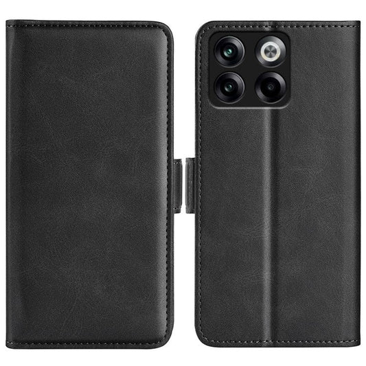 For OnePlus Ace Pro 5G / 10T 5G Stand Wallet Case Textured PU Leather Dual Magnetic Clasp Folio Flip Phone Cover - Black