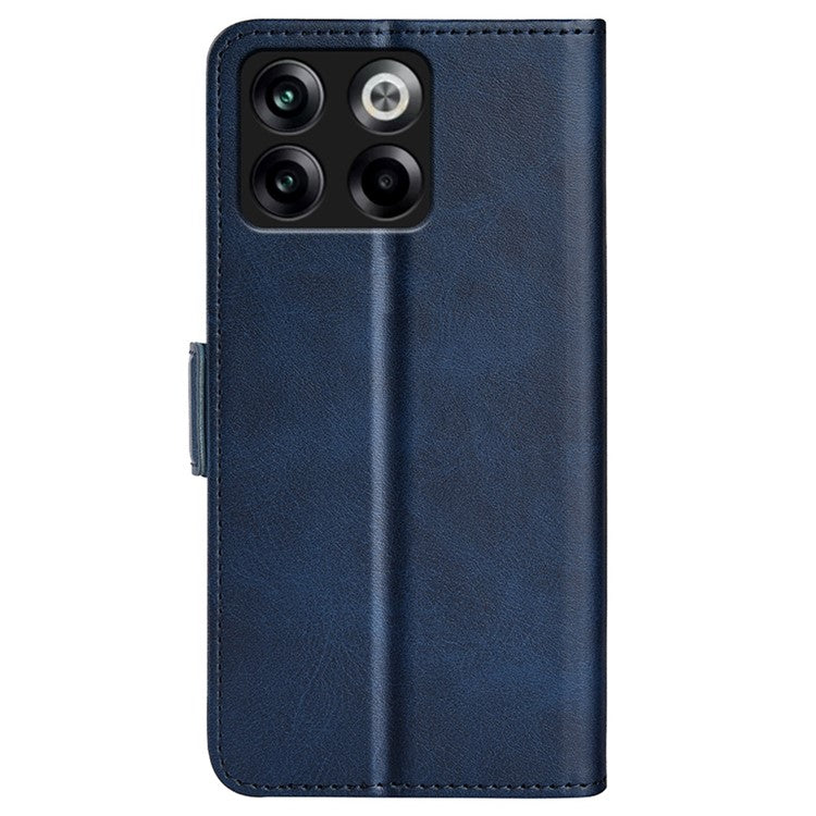 For OnePlus Ace Pro 5G / 10T 5G Stand Wallet Case Textured PU Leather Dual Magnetic Clasp Folio Flip Phone Cover - Blue