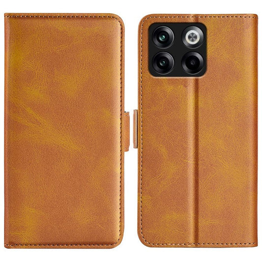 For OnePlus Ace Pro 5G / 10T 5G Stand Wallet Case Textured PU Leather Dual Magnetic Clasp Folio Flip Phone Cover - Yellow