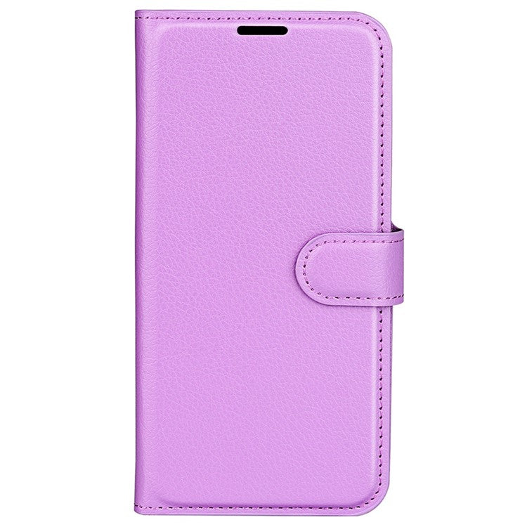 For Asus ROG Phone 6 5G Anti-wear Litchi Texture Flip Phone Case Well-protected PU Leather Wallet Stand Feature Cover - Purple