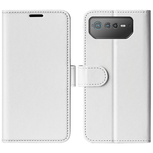 For Asus ROG Phone 6 5G Crazy Horse Texture Case PU Leather + TPU Drop-proof Stand Wallet Phone Shell - White
