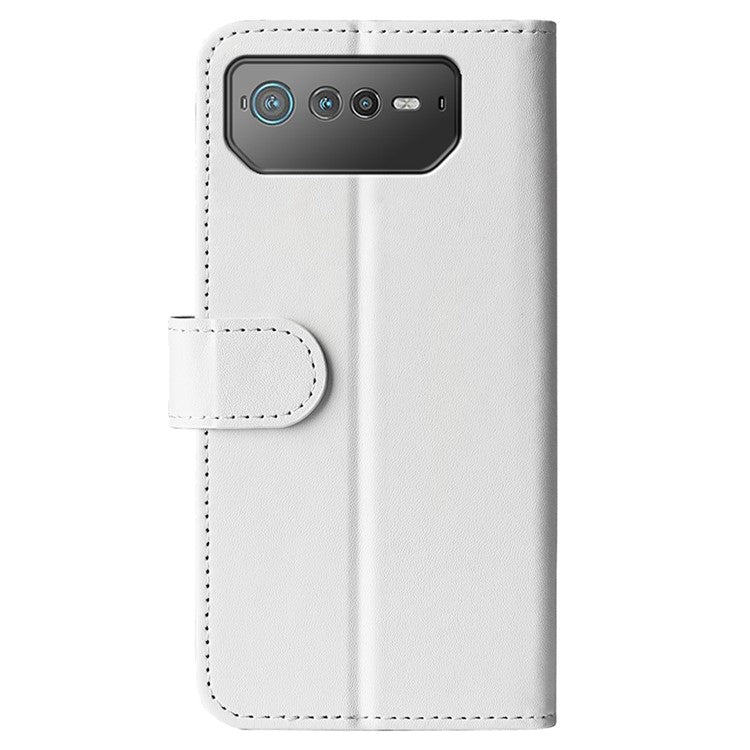 For Asus ROG Phone 6 5G Crazy Horse Texture Case PU Leather + TPU Drop-proof Stand Wallet Phone Shell - White