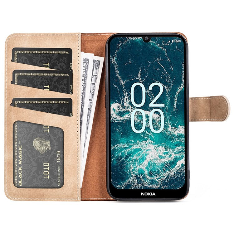 For Asus ROG Phone 6 5G Color Splicing PU Leather Stand Case Magnetic Clasp Wallet Phone Cover - Yellow