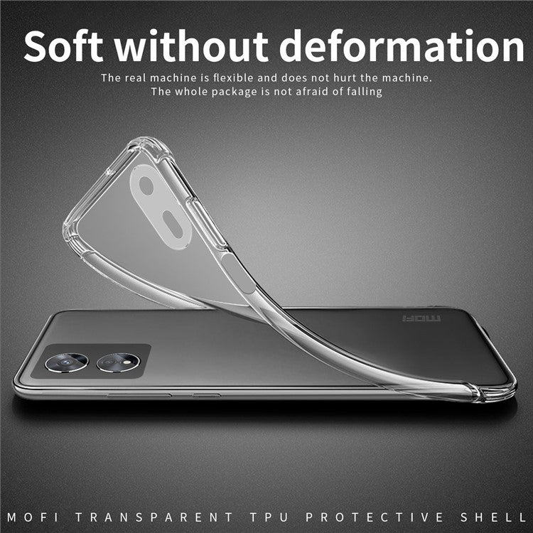 MOFI Shockproof Phone Case for Oppo A97 5G, Soft TPU High Transparency Cellphone Protective Cover
