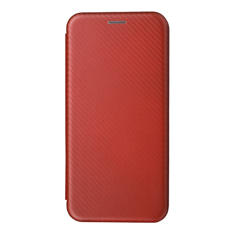 For OnePlus 10T 5G / Ace Pro 5G Carbon Fiber Texture Smartphone Case PU Leather Magnetic Auto-absorbed Stand Card Holder Function Phone Shell - Brown