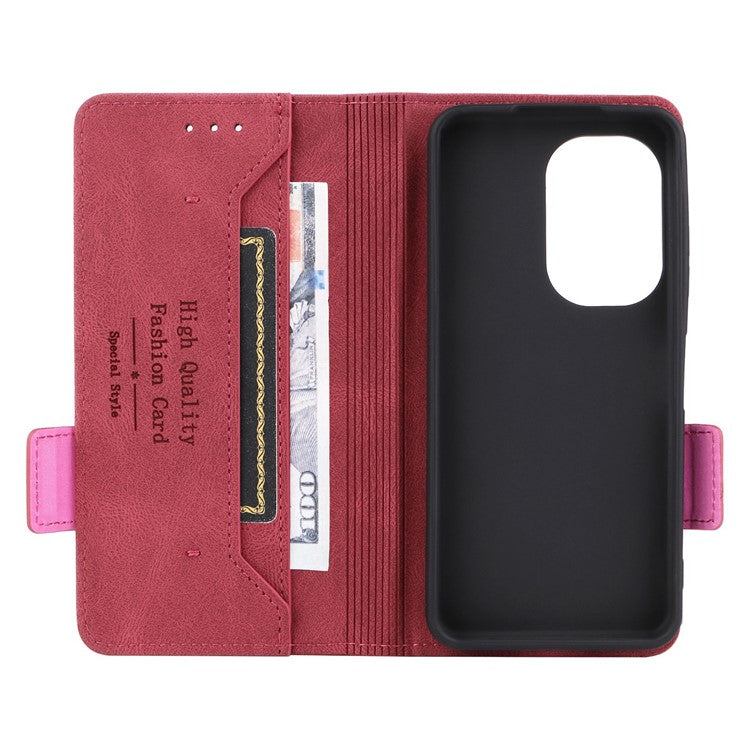 Hardware Decor Phone Case for Asus Zenfone 9 5G, Dual Magnetic Clasp PU Leather Anti-drop Wallet Stand Phone Cover - Rose
