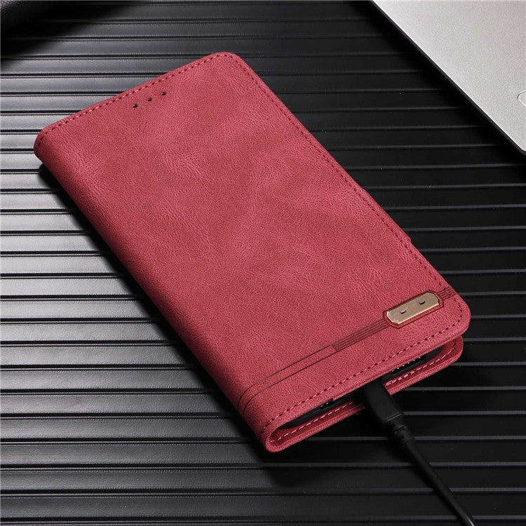 Hardware Decor Phone Case for Asus Zenfone 9 5G, Dual Magnetic Clasp PU Leather Anti-drop Wallet Stand Phone Cover - Rose