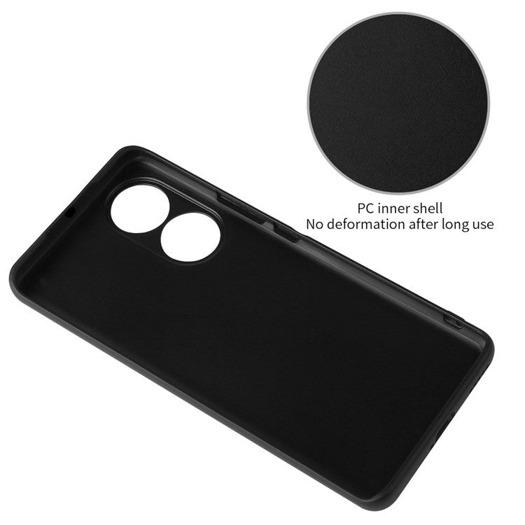 For Honor 70 5G Textured PU Leather Coating Case Soft TPU Hard PC Hybrid Protective Cover - Carbon Fiber Texture