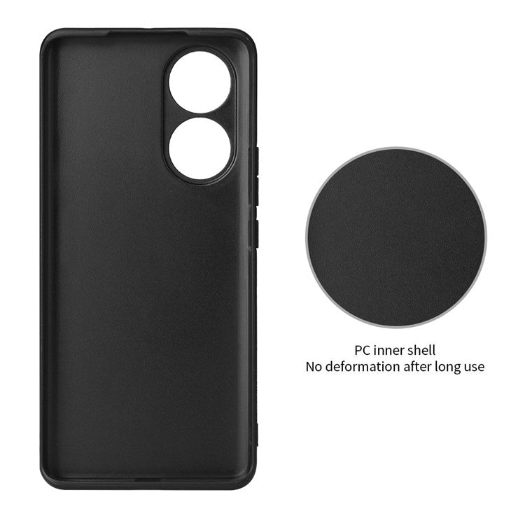 For Honor 70 5G Kickstand Phone Case PU Leather Coated Hard PC Soft TPU Hybrid Protective Cover - Carbon Fiber Texture