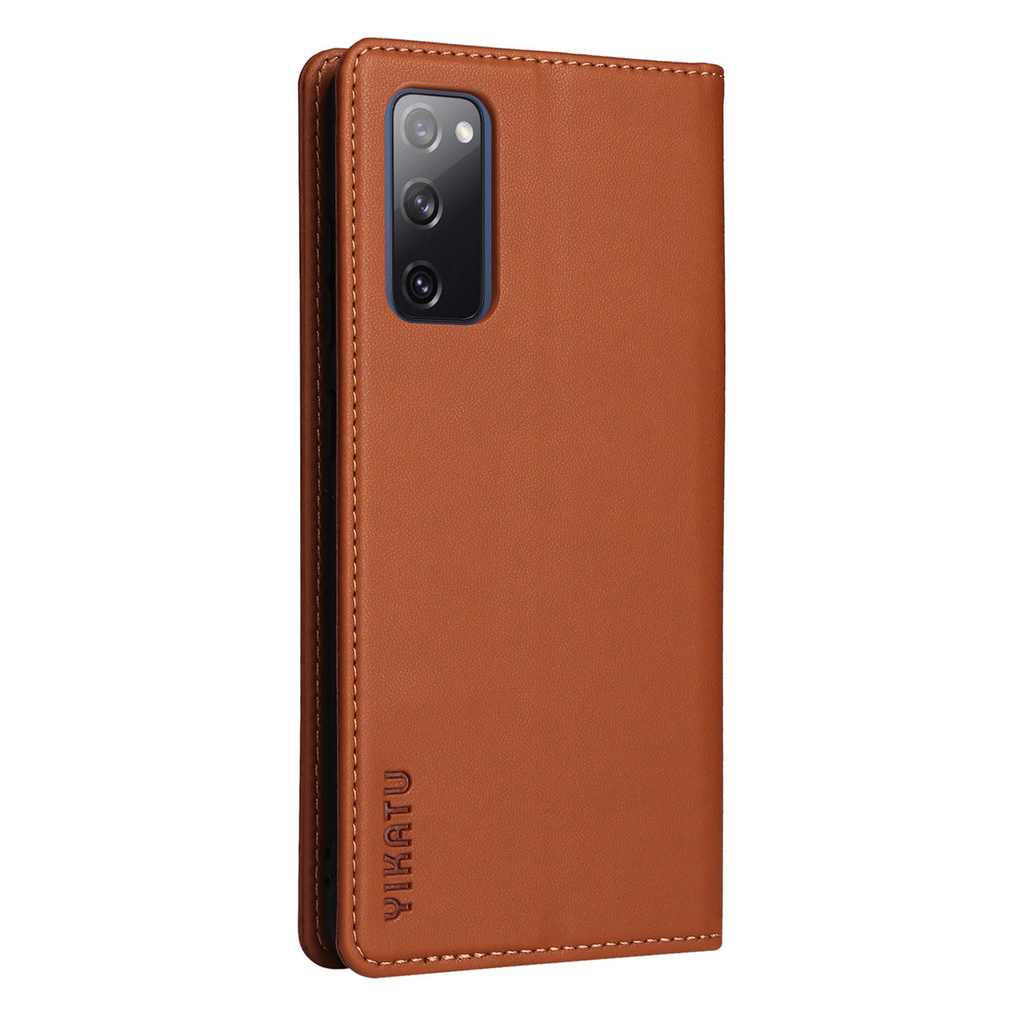 YIKATU YK- 001 for Samsung Galaxy S20 FE / S20 FE 5G / S20 FE 2022 / S20 Lite PU Leather Anti-scratch Case Phone Wallet Stand Cover - Brown