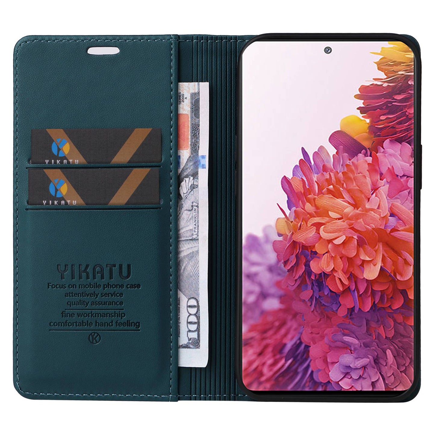 YIKATU YK- 001 for Samsung Galaxy S20 FE / S20 FE 5G / S20 FE 2022 / S20 Lite PU Leather Anti-scratch Case Phone Wallet Stand Cover - Green