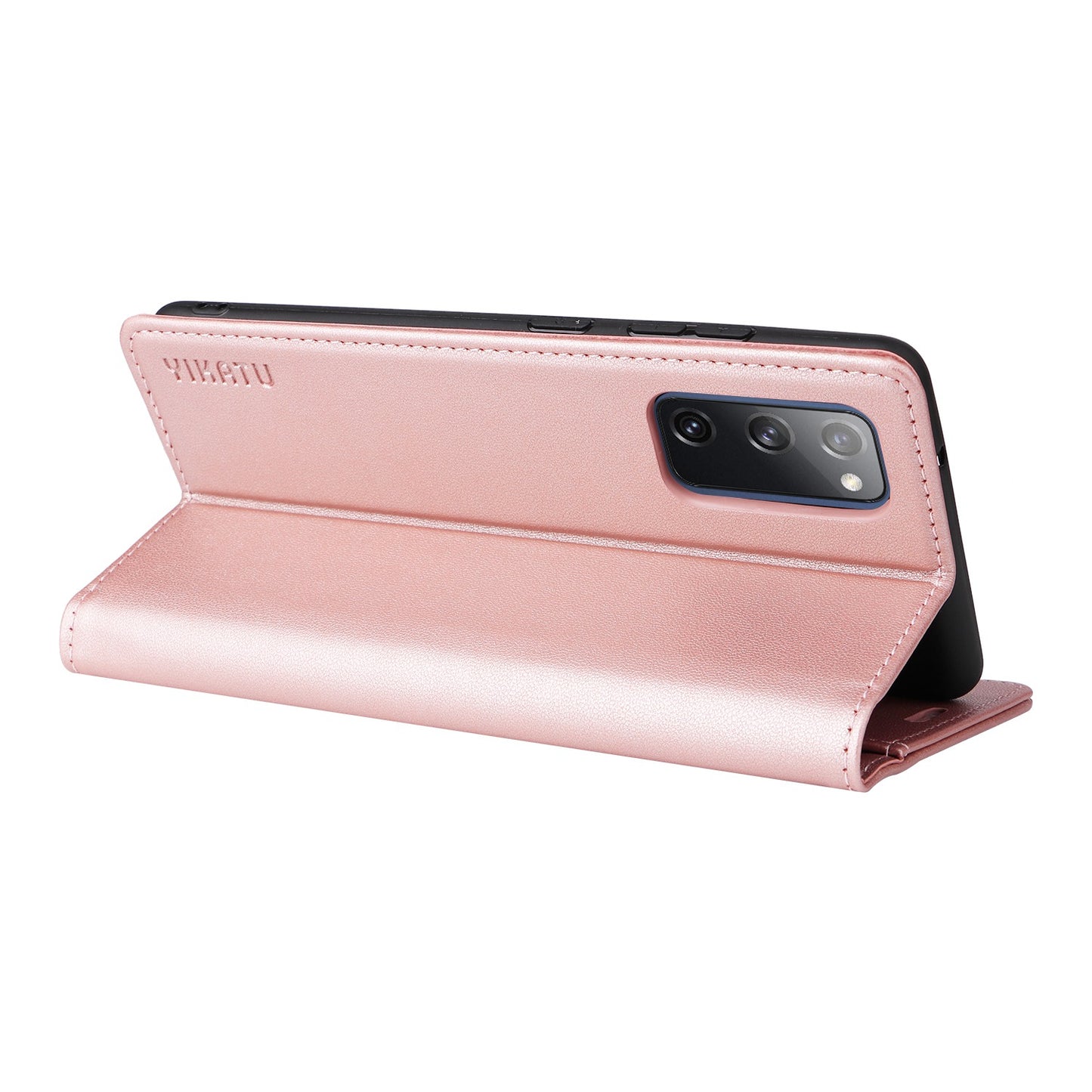 YIKATU YK- 001 for Samsung Galaxy S20 FE / S20 FE 5G / S20 FE 2022 / S20 Lite PU Leather Anti-scratch Case Phone Wallet Stand Cover - Rose Gold