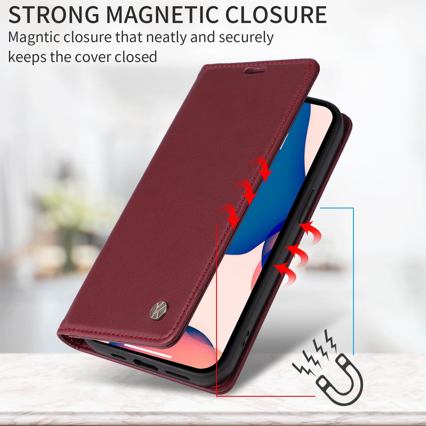 YIKATU YK- 001 for Samsung Galaxy S20 FE / S20 FE 5G / S20 FE 2022 / S20 Lite PU Leather Anti-scratch Case Phone Wallet Stand Cover - Wine Red