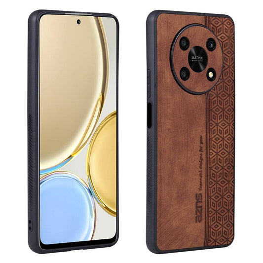 AZNS For Honor X9 5G / X30 5G / Magic4 Lite 5G Protective Case Anti-fall PU Leather Coated TPU Phone Cover - Brown