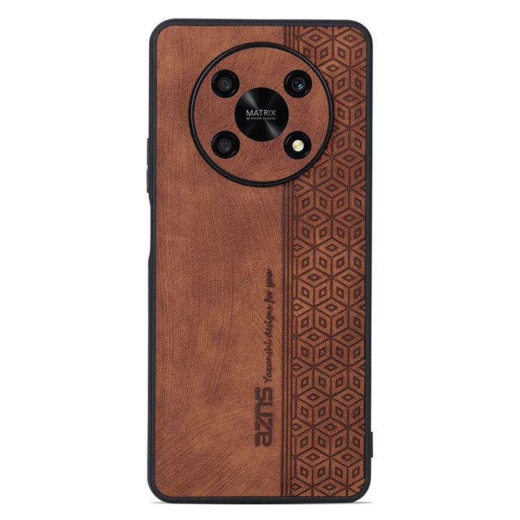 AZNS For Honor X9 5G / X30 5G / Magic4 Lite 5G Protective Case Anti-fall PU Leather Coated TPU Phone Cover - Brown