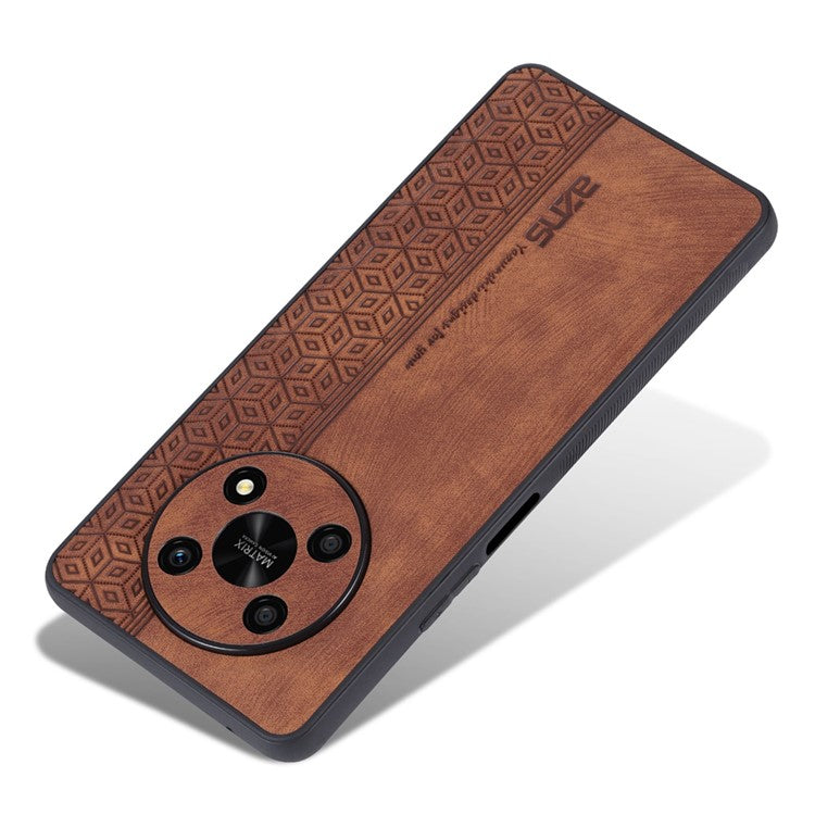 AZNS For Honor X9 5G / X30 5G / Magic4 Lite 5G Protective Case Anti-fall PU Leather Coated TPU Phone Cover - Brown
