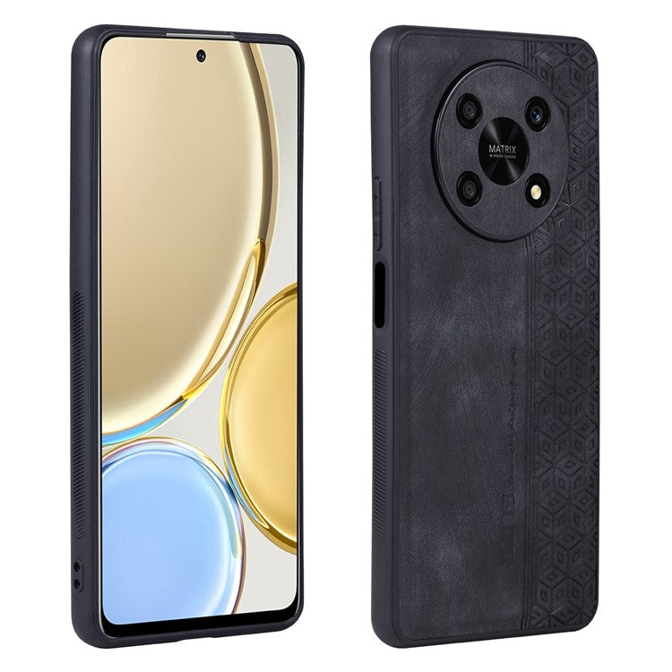 AZNS For Honor X9 5G / X30 5G / Magic4 Lite 5G Protective Case Anti-fall PU Leather Coated TPU Phone Cover - Black