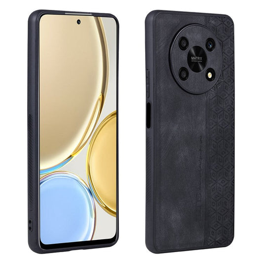 AZNS For Honor X9 5G / X30 5G / Magic4 Lite 5G Protective Case Anti-fall PU Leather Coated TPU Phone Cover - Black